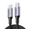 Kabel Ugreen US304 60759 Lightning - USB-C 2.0 MFi 1 m - szary