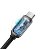 Baseus kabel USB Typ C - USB Typ C 100W (20V / 5A) Power Delivery z wyświetlaczem ekranem miernik mocy 2m czarny (CATSK-C01)