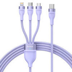 Baseus Flash Series II USB Type C / USB Type A cable - USB Type C / Lightning / micro USB 100 W 1.5 m purple (CASS030205)