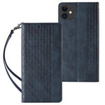 Magnet Strap Case für iPhone 13 Mini Cover Wallet + Mini-Lanyard-Anhänger blau