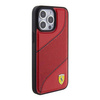 Original Case APPLE IPHONE 15 PRO MAX Ferrari Hardcase Perforated Waves Metal Logo (FEHCP15XPWAR) red