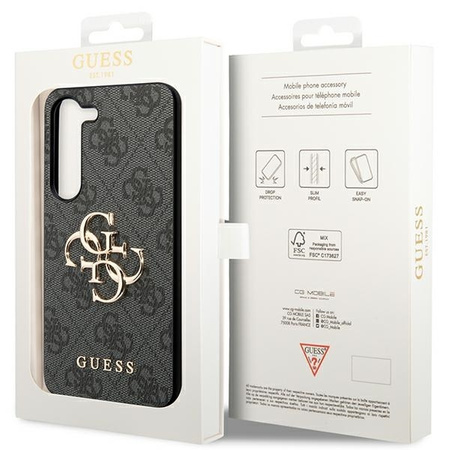 Guess 4G Big Metal Logo - Etui Samsung Galaxy S23 (szary)