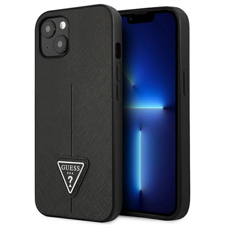 Guess GUHCP13SPSATLK iPhone 13 mini 5,4 &quot;black / black hardcase SaffianoTriangle Logo