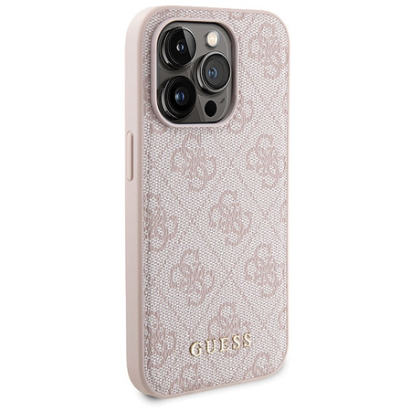 Zestaw Guess GUBPM5P15L4GEMGP iPhone 15 Pro 6.1" hardcase + Powerbank 5000mAh MagSafe różowy/pink 4G Metal Logo