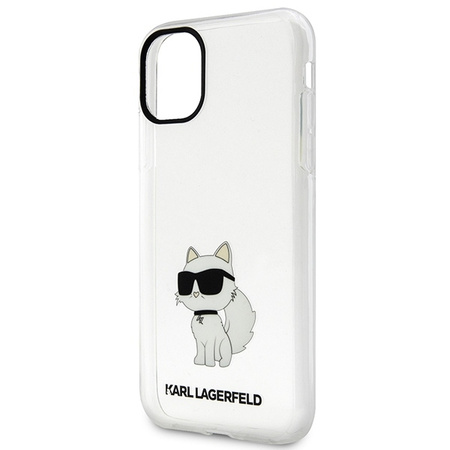 Original Case IPHONE 11 / XR Karl Lagerfeld Hardcase Ikonik Choupette (KLHCN61HNCHTCT) transparent