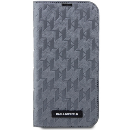 Karl Lagerfeld KLBKP14XSAKLHPG iPhone 14 Pro Max 6.7" bookcase srebrny/silver Saffiano Monogram