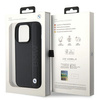 BMW Leather Textured & Stripe case for iPhone 15 Pro - black