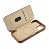 iCarer CE Premium Leather Folio Case iPhone 14 magnetic flip case MagSafe brown (WMI14220713-BN)