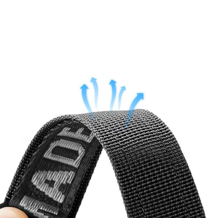 Dux Ducis Strap (Outdoor Version) Strap for Apple Watch Ultra, SE, 8, 7, 6, 5, 4, 3, 2, 1 (49, 45, 44, 42 mm) Nylon Band Black Silver Bracelet