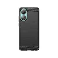 Carbon Case Silikonhülle für Oppo A78 4G - Schwarz