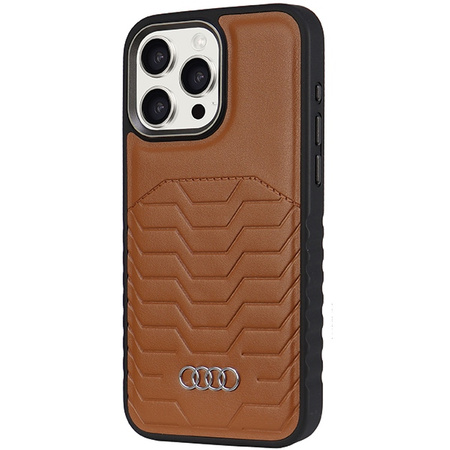 Audi Synthetic Leather MagSafe iPhone 14 Pro Max 6.7" brazowy/brown hardcase AU-TPUPCMIP14PM-GT/D3-BN