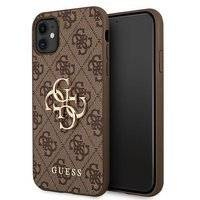 Guess GUHCN614GMGBR iPhone 11 6,1 brązowy/brown hardcase 4G Big Metal Logo