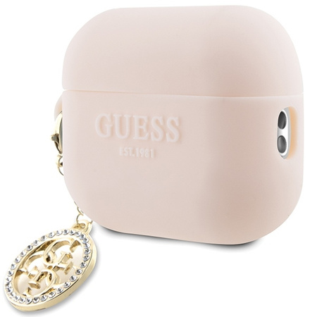 Guess GUAP23DSLGHDP AirPods Pro 2 cover pink/pink 3D Rubber 4G Diamond Charm