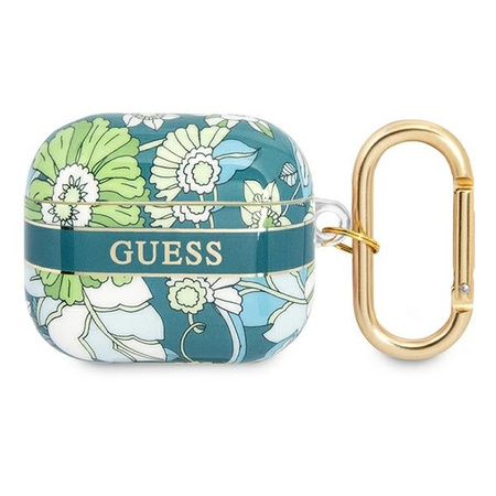 Schutzhülle APPLE AIRPODS 3 Guess AirPods Flower Strap Collection (GUA3HHFLN) grün