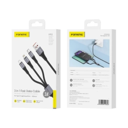FONENG Kabel X112 3in1 3A 1.2M schwarz