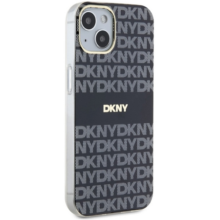 DKNY DKHMP14SHRHSEK iPhone 14 / 15 / 13 6.1" czarny/black hardcase IML Mono & Stripe MagSafe