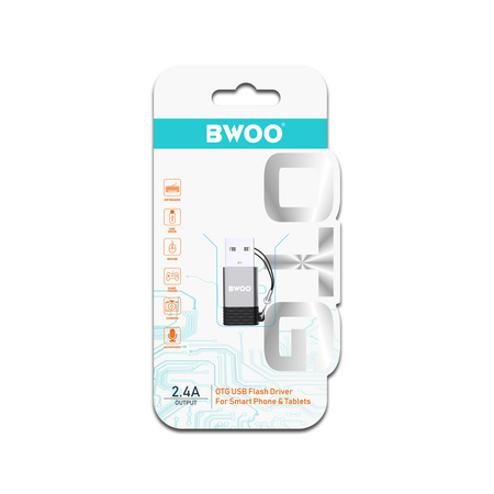 żBWOO adapter BZ-38 USB-C - USB szary OTG