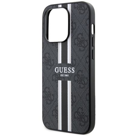 Guess GUHMP14LP4RPSK iPhone 14 Pro 6,1" schwarz/schwarzes Hardcase 4G bedruckte Streifen MagSafe