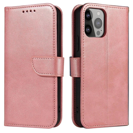 Brieftaschen-Hülle mit Ständer für iPhone 15 Plus Magnethülle – Rosa