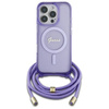 Original Handyhülle IPHONE 16 PRO Guess Hardcase Crossbody Cord Script MagSafe (GUHMP16LHCTSGNSU) violett