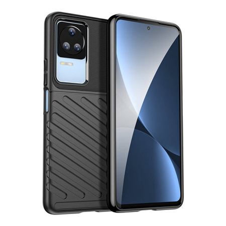 Thunder Case Hülle für Xiaomi Poco F4 5G Silikon Armor Case schwarz