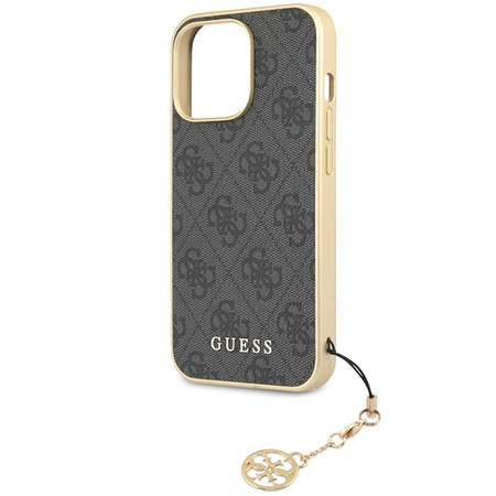 Guess GUHCP14LGF4GGR iPhone 14 Pro 6,1&quot; grau/graues Hardcase 4G Charms Collection