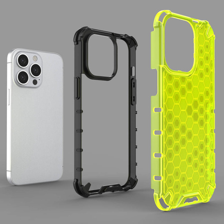 Honeycomb etui pancerny pokrowiec z żelową ramką iPhone 13 Pro niebieski