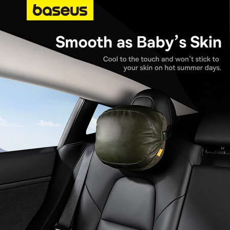 Baseus ComfortRide Series car headrest cushion with 2 materials - dark green