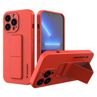 Wozinsky Kickstand Case flexible silicone cover with a stand iPhone 13 Pro Max red