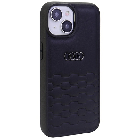 Audi GT Kunstlederhülle für iPhone 15 Plus – Schwarz