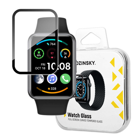 Wozinsky Full Glue Tempered Glass Gehärtetes Glas für Huawei Watch Fit 2 9H Vollbildabdeckung mit schwarzem Rahmen