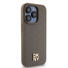 DKNY DKHMP14LPSHRPSW iPhone 14 Pro 6.1" brązowy/brown hardcase Leather Pattern Metal Logo MagSafe