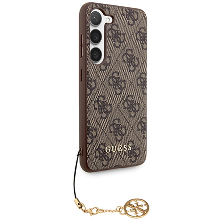 Oryginalne Etui GUESS hardcase 4G Charms Collection GUHCSA55GF4GBR do Samsung Galaxy A55 brązowy