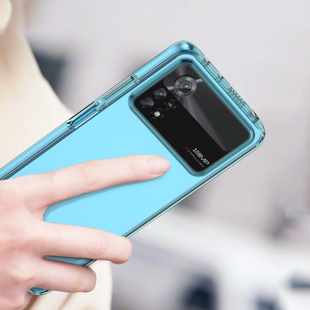 Outer Space Case for Xiaomi Poco X4 Pro 5G cover with a flexible frame blue