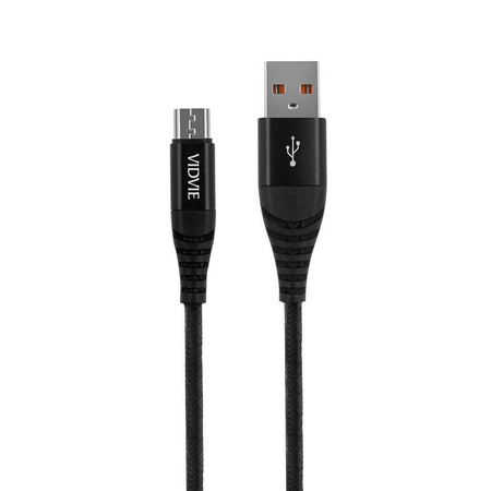 Kabel VIDVIE CB491 NYLON USB/Micro 2.4A, 1.2m czarny