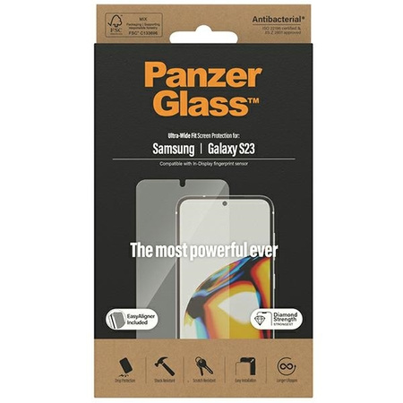 Tempered Glass SAMSUNG GALAXY S23 PanzerGlass Ultra-Wide Fit Screen Protection with the Applicator (7315)