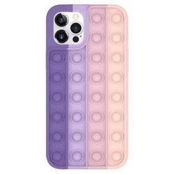 Etui IPHONE 11 PRO MAX Bąbelkowe Elastyczne Push Bubble Case fioletowo-różowe