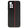 Tel Protect CARBON Case do Xiaomi Redmi 10 Czarny z czerwonym paskiem