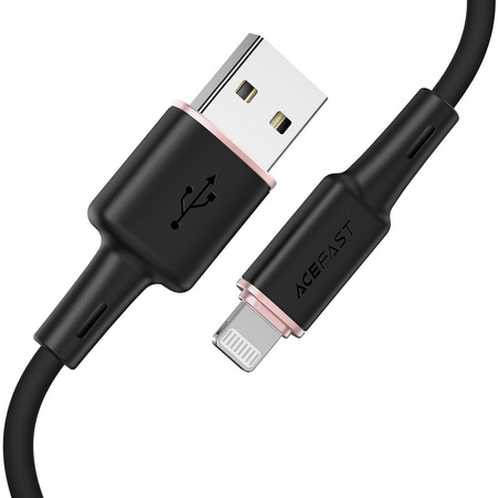 Kabel MFI USB - Apple Lightning 3A 1,2m Szybkie Ładowanie i Przesyłanie Danych Acefast Zinc Alloy Silicone Charging Data Cable (C2-02) czarny