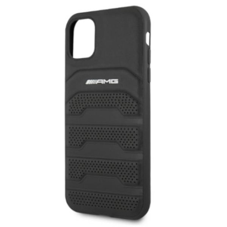 AMG AMHCN61GSEBK iPhone 11 6,1" czarny/black hardcase Leather Debossed Lines