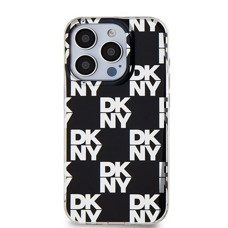 DKNY DKHCP15LHDLCEK iPhone 15 Pro 6.1" czarny/black hardcase IML Checkered Mono Pattern