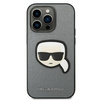 Karl Lagerfeld Saffiano Karl Head Patch Case – Etui iPhone 14 Pro Max (srebrny)