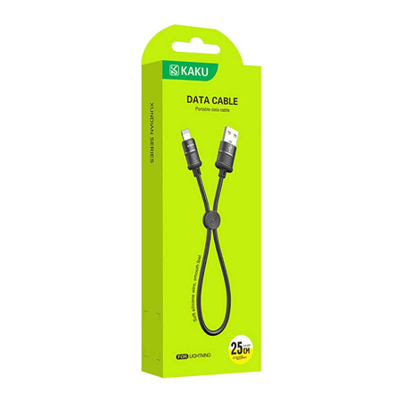 Kabel USB 3.2A 25cm LIGHTNING do IPHONE KAKU KSC-351 Szybkie Ładowanie Quick Charge 3.0 i Transmisja Danych czarny