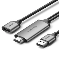 Ugreen CM151 50291 USB-A (weiblich) – HDMI-Adapter mit USB-A-Stromanschluss (männlich) 1,5 m – Grau