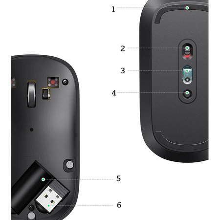 Ugreen poręczna mysz bezprzewodowa USB zielony (MU001)