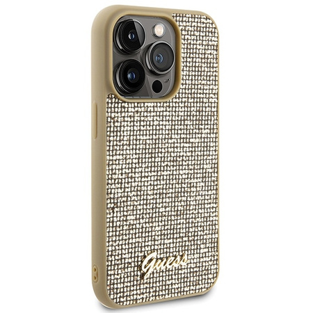 Guess Disco Metal Script case for iPhone 15 Pro - gold