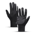 Insulated, anti-slip sports phone gloves (size XL) - black