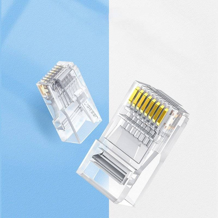 Ugreen 100x wtyk wtyczka złączka końcówka RJ45 8P8C Cat 6 przezroczysty (60558)