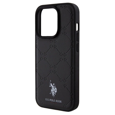 US Polo Assn. Case Yoke Pattern for iPhone 15 Pro Max - black