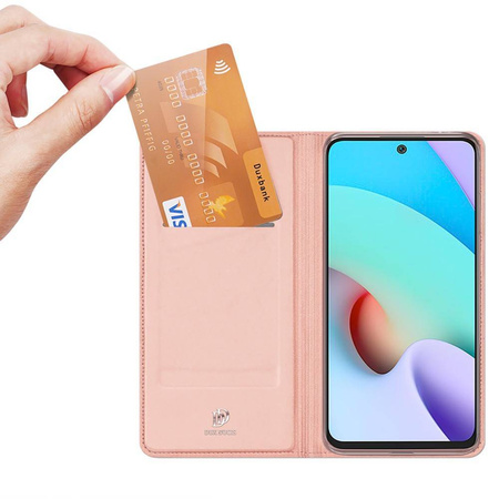 Etui XIAOMI REDMI 10 / REDMI NOTE 11 4G z klapką Dux Ducis skórzane Skin Leather jasny róż